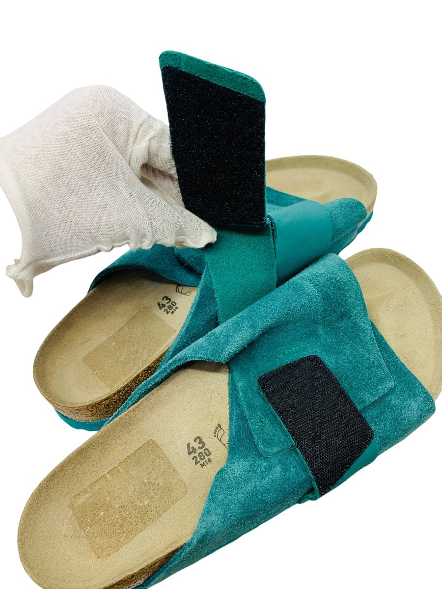 Birkenstock Kyoto Sandals Suede Dark Teal Womens Size 12