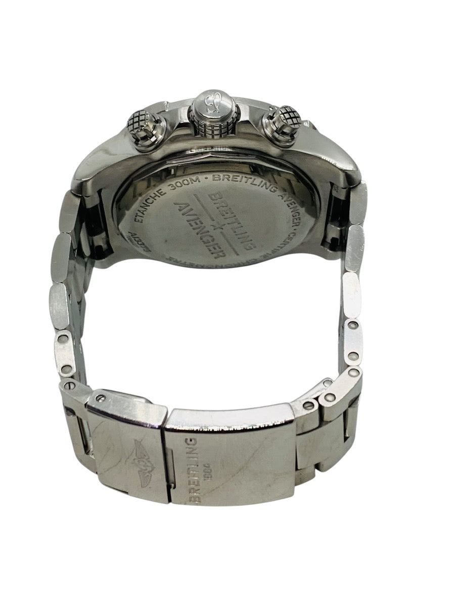 Breitling Super Avenger Chronograph A13375 48mm Black Dial Stainless Steel