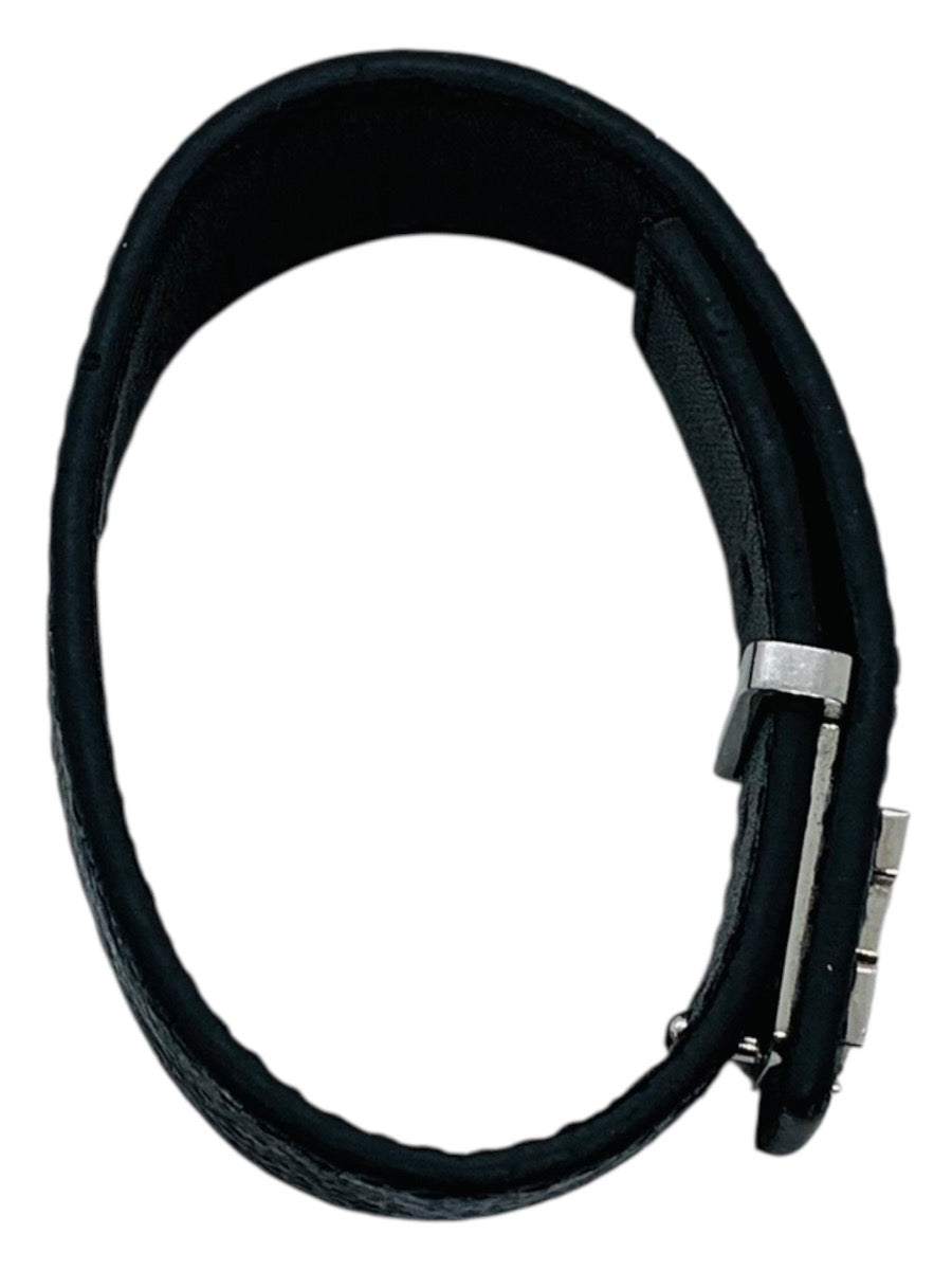Louis Vuitton Slim Bracelet Black LV Monogram Leather
