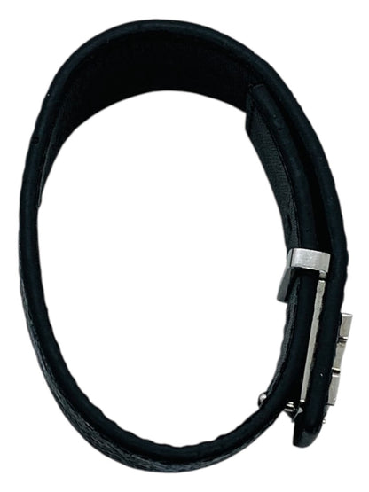 Louis Vuitton Slim Bracelet Black LV Monogram Leather