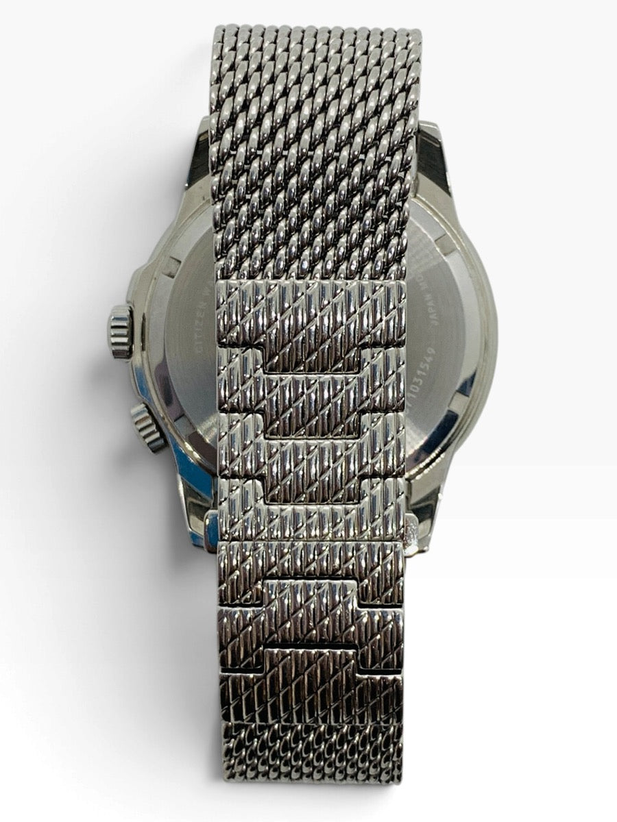 Citizen Eco-Drive Calendrier 46mm Automatic Watch Black Silver Mesh