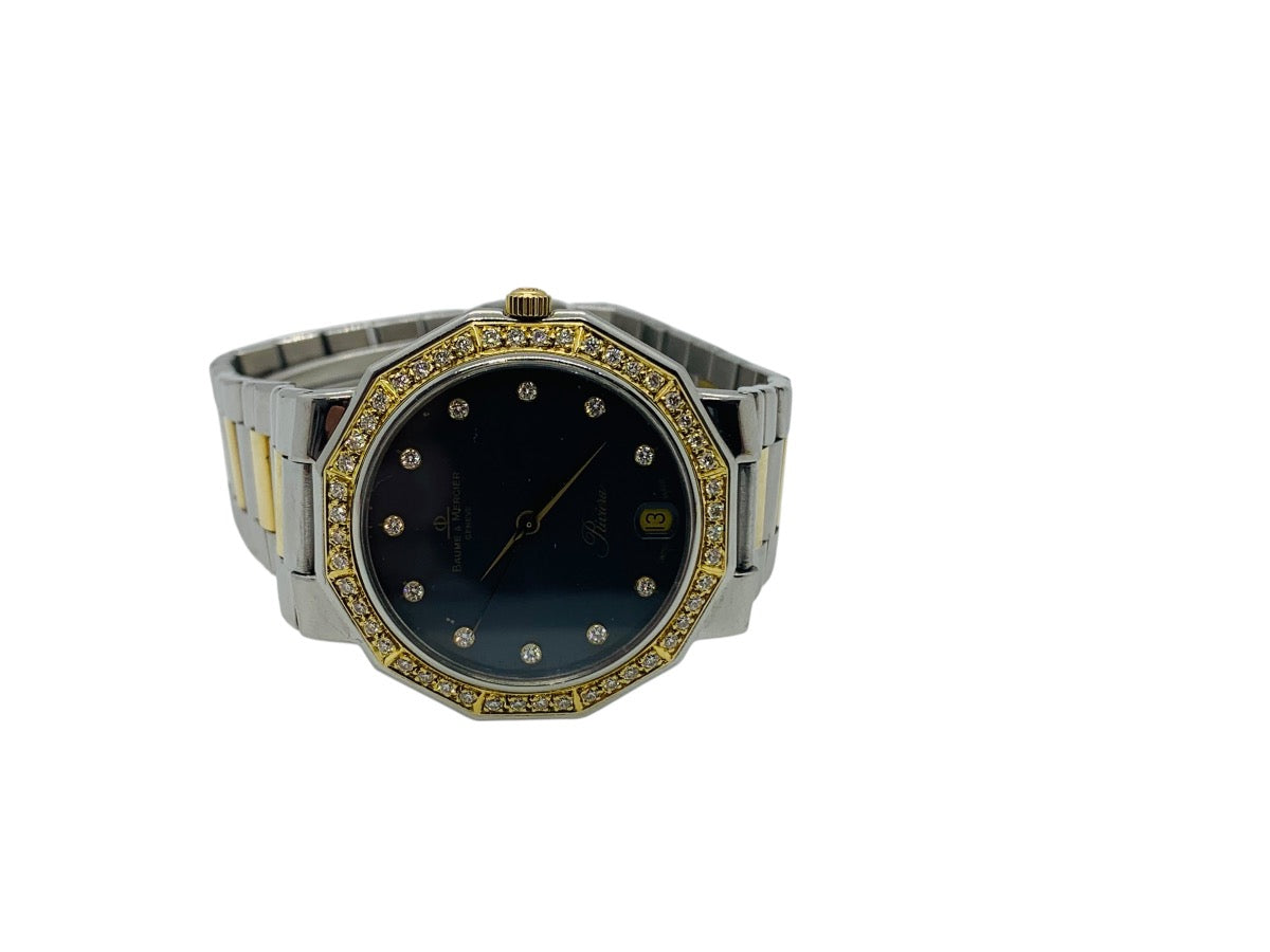 Baume & Mercier Riviera 5131.050 18k Gold/SS Diamond Bezel Swiss Quartz Watch