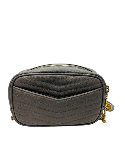 Saint Laurent Lou Camera Bag Matelasse Chevron Leather Mini Dusty Grey