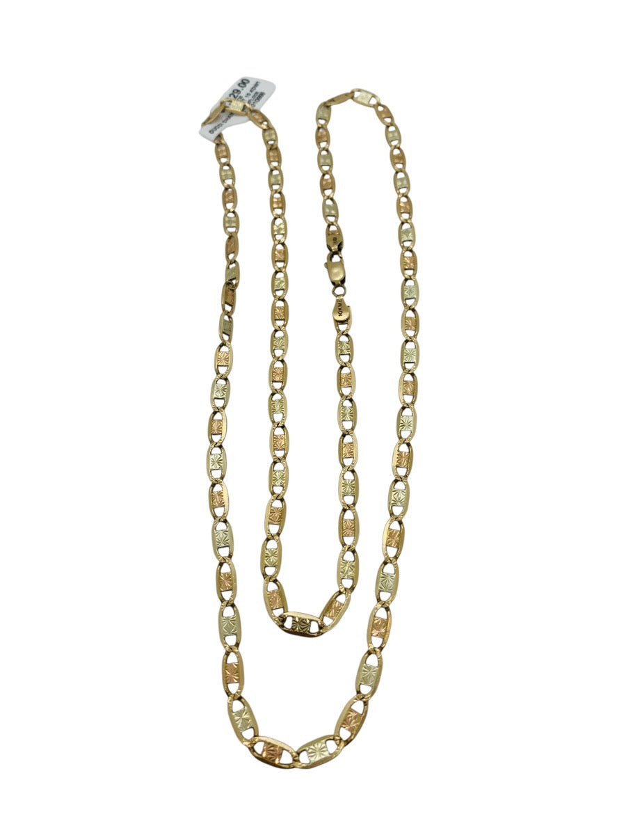 3 Tone 10K Gucci Gold Chain | Size 25 | 16.3g