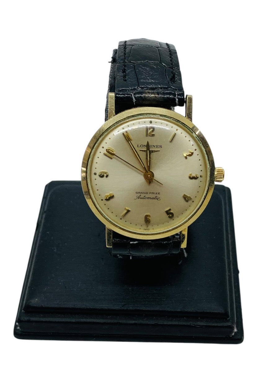 Longines Vintage 1960s Watch 33mm Automatic Black Alligator Band