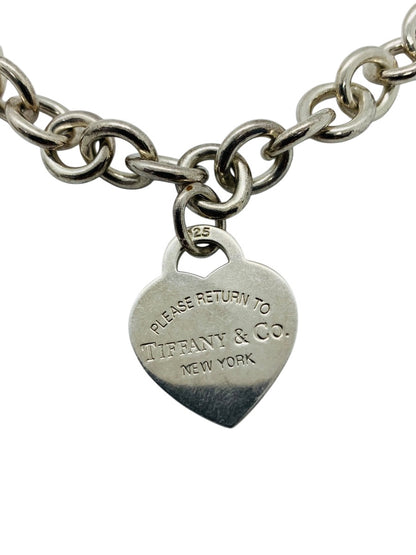 Tiffany & Co 925 Silver "Return To Tiffany" Rolo Necklace Heart Charm