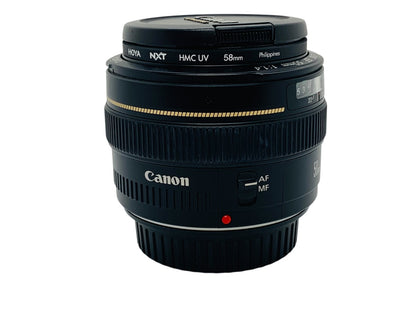 Canon Lens EF 50mm 1:1.4 Ultrasonic With Lens Caps & Hoya 58mm Filter