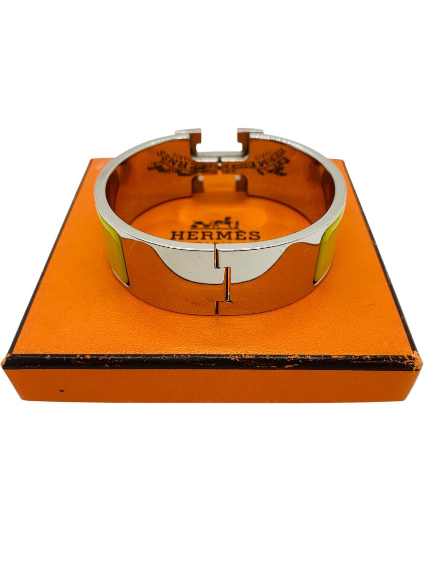 Hermes H Clic Clac Enamel Bracelet 64.8g 7.5in Wrist Size