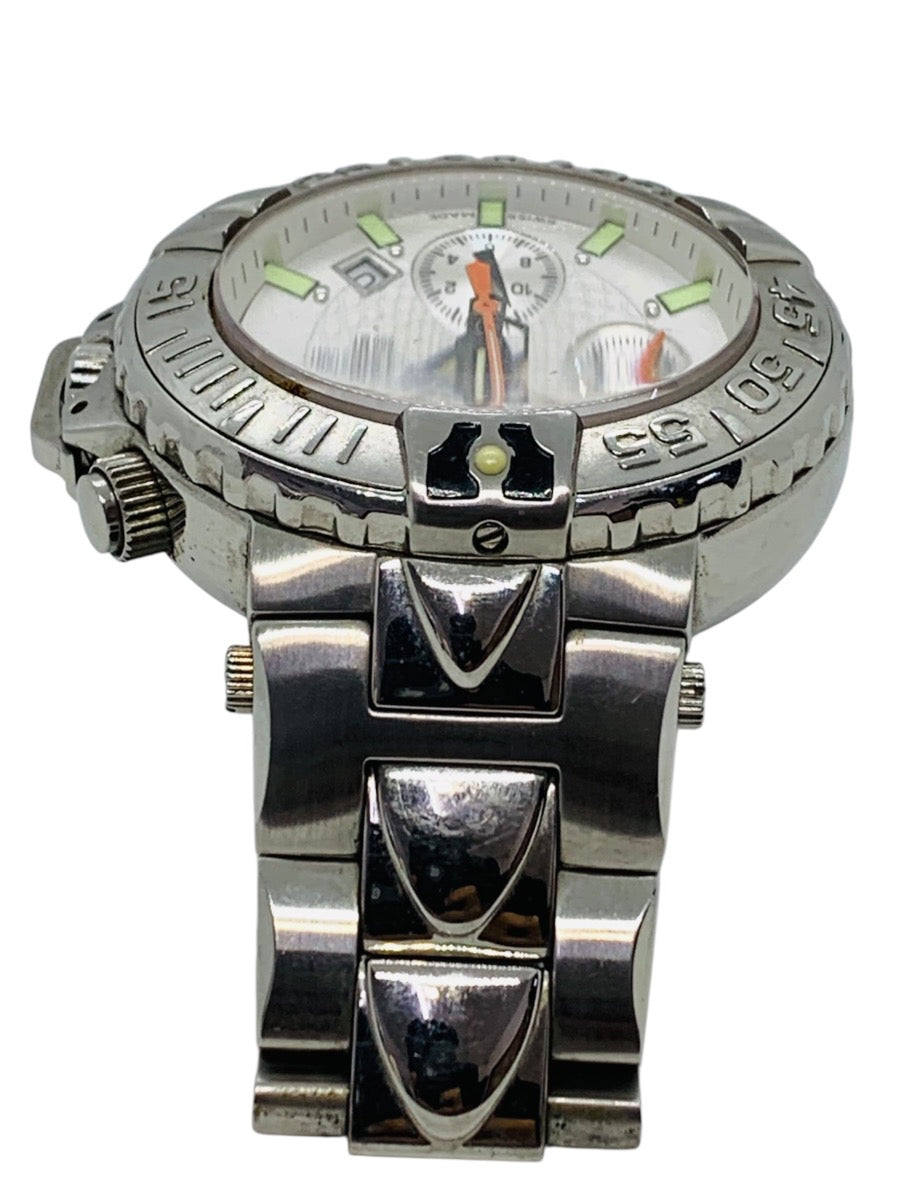 Invicta Subaqua Noma II Automatic 52mm Watch Stainless Steel Band White Dial 7in
