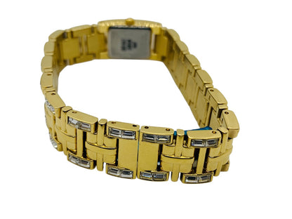 Bulova Lady's Tank Yellow Tone Square Quartz Watch w/ Box