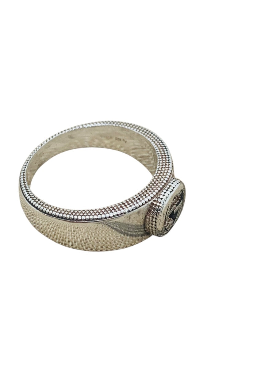 Gucci Men's 925 Sterling Silver GG Interlocking G Ring Band US 10 (22)
