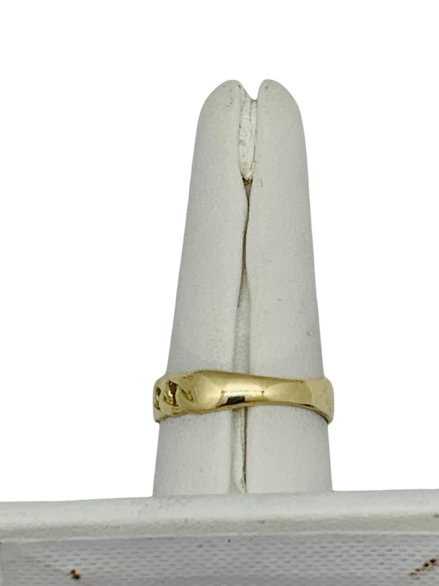 14K Yellow Gold Cuban Design Ring Size 7 3/4 Weighs 1.7 Gr