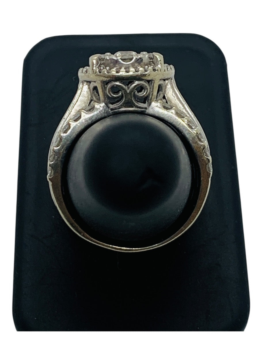 10K White Gold Round Ring | 3.14 TCW | Size 8 | 7.3g