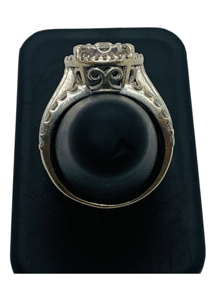 10K White Gold Round Ring | 3.14 TCW | Size 8 | 7.3g