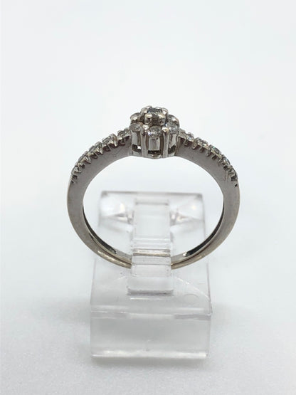 14K White Gold Diamond Flower Ring - 0.51tcw - Size 5.5 - 2.5g