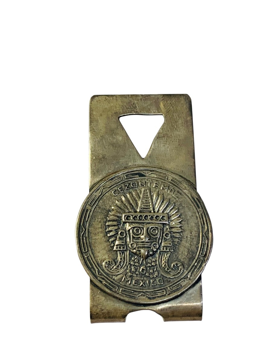 Vintage Sterling Silver Cezontemoc Mexico Money Clip 27.4 Grams