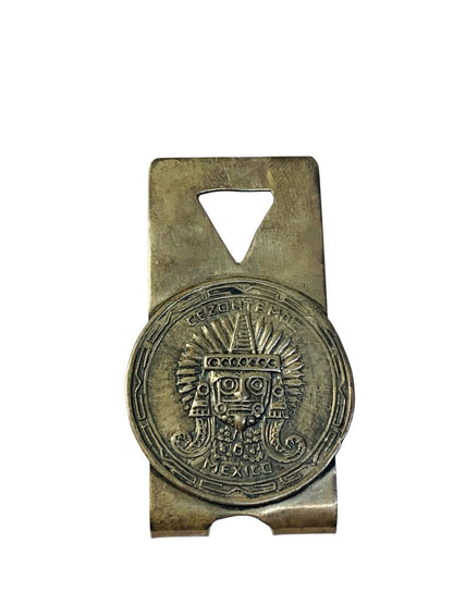 Vintage Sterling Silver Cezontemoc Mexico Money Clip 27.4 Grams
