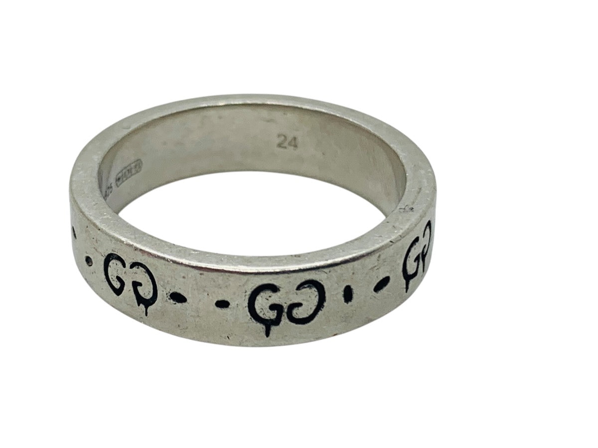 Gucci Ghost Skull Ring Sterling Silver .925 GG 6mm 8 Grams Made In Italy