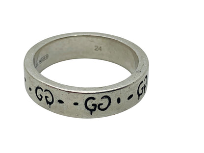 Gucci Ghost Skull Ring Sterling Silver .925 GG 6mm 8 Grams Made In Italy