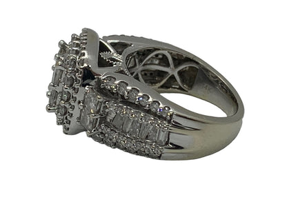 14K White Gold Lady's Diamond Engagement Ring 1.28 CTW Size 8.5 Grams