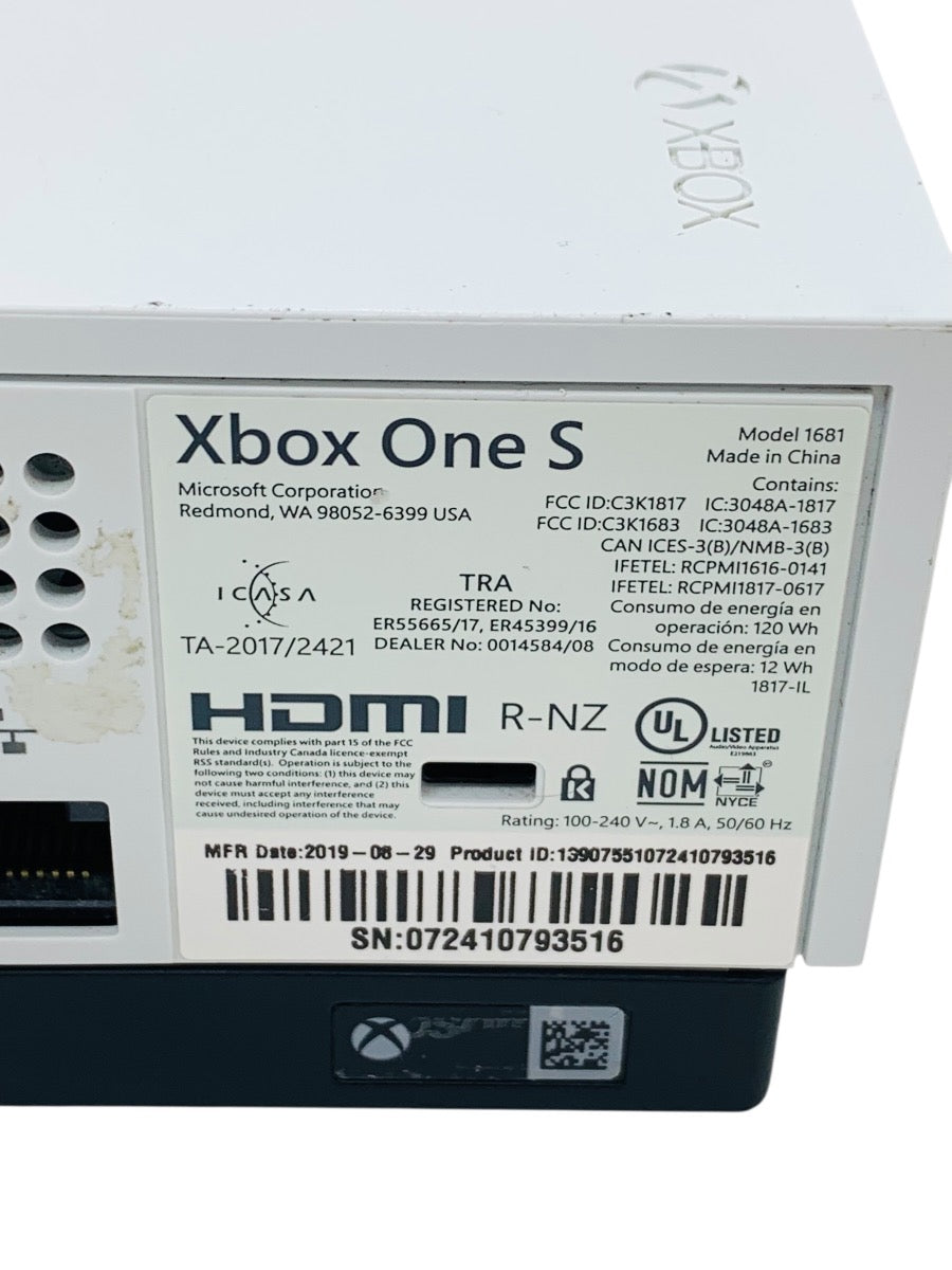 Xbox One S Model 1681 White Console For Parts / Repair (Read)