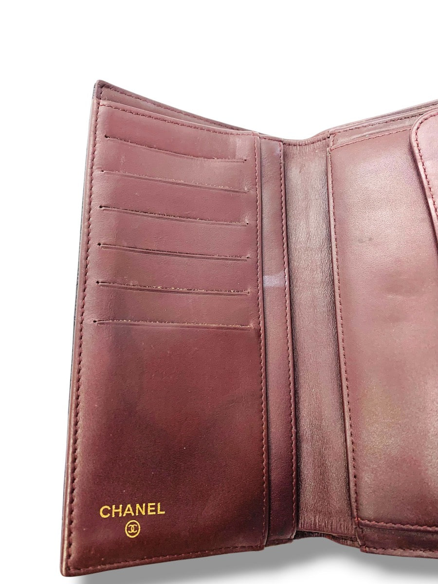 Chanel Classic Long Flap Lambskin Quilted Black Wallet