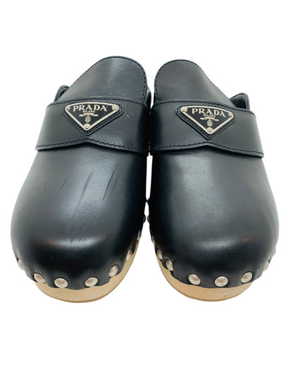 Prada Black Women's Studded Clog Shoes US 3