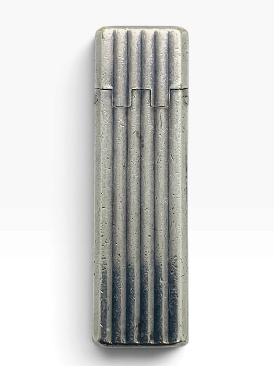 Vintage ST Dupont Ligne 1 Mid-Century Luxury Short Silver Plated Pocket Lighter  Made in France