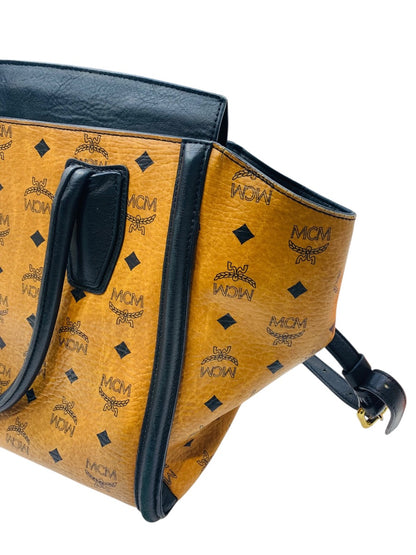 MCM Medium Kathy Viestos Tote w/ Strap Cognac Lady's Purse
