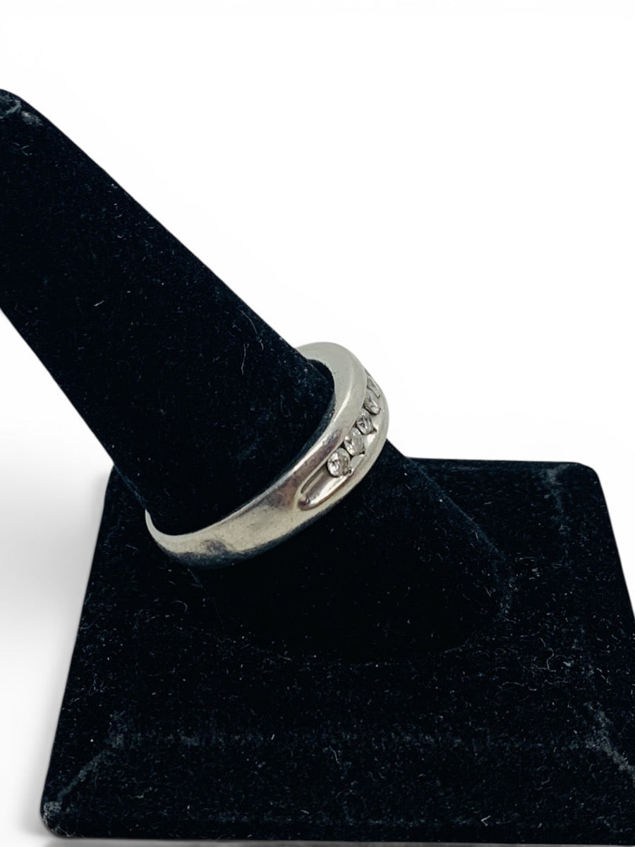 Platinum Diamond Ring Round White Size 10 / 7g