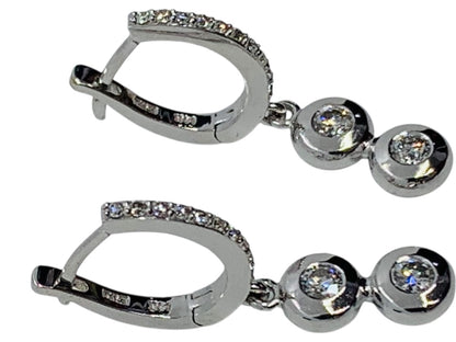 Effy 14K White Gold Diamond Dangling Earrings 3.9 Grams | .60 CTW