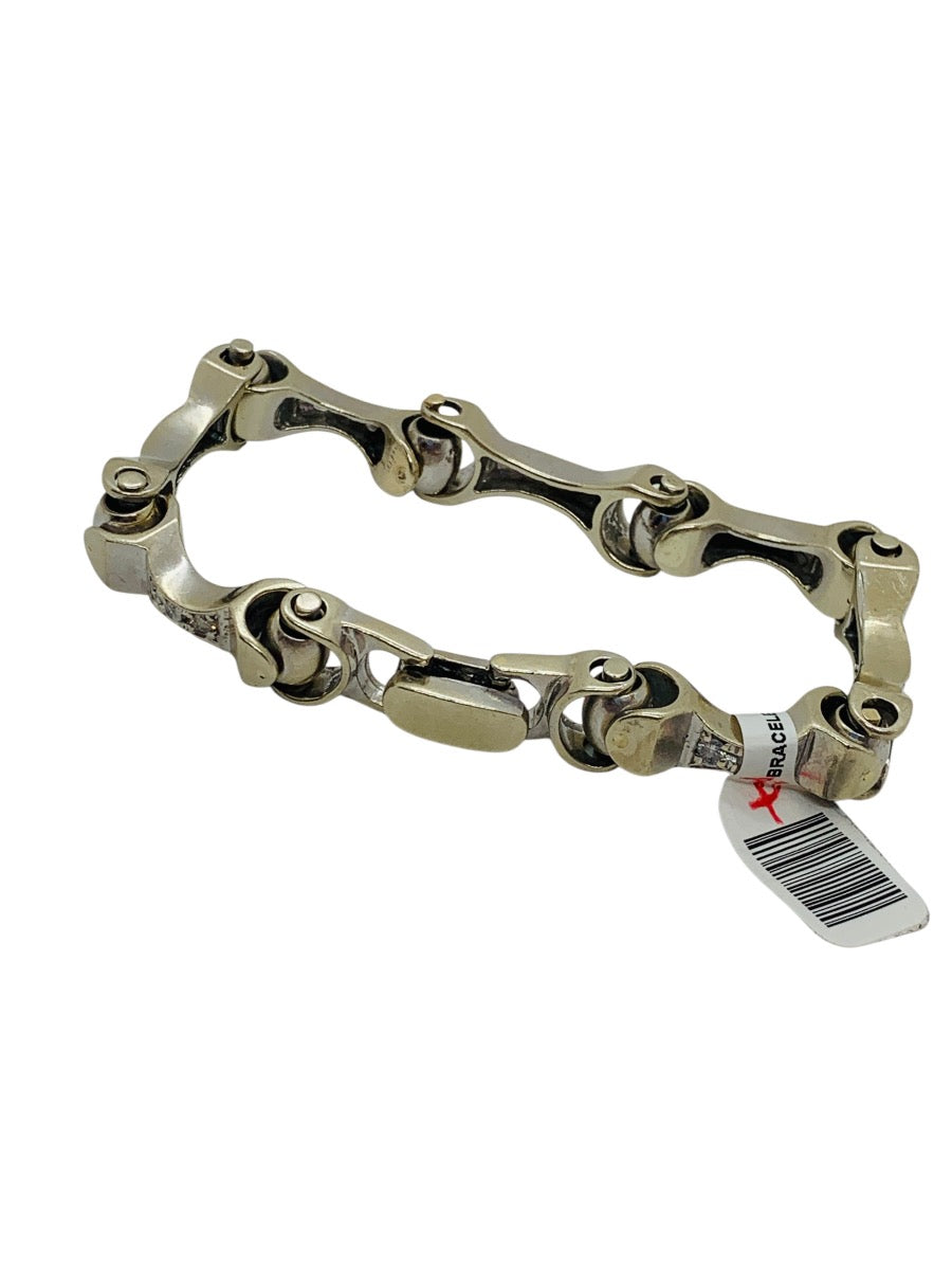 14K White Gold Biker Chain Diamond Bracelet | 1.05 TCW | Size 7 | 52.2g