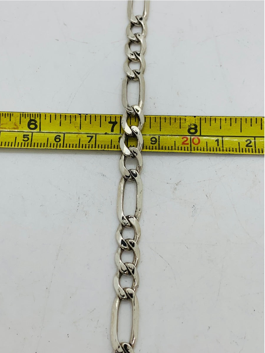 Mexico .925 Figaro Sterling Silver Bracelet