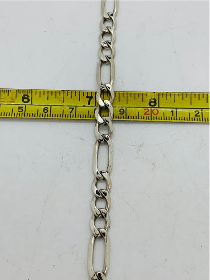 Mexico .925 Figaro Sterling Silver Bracelet