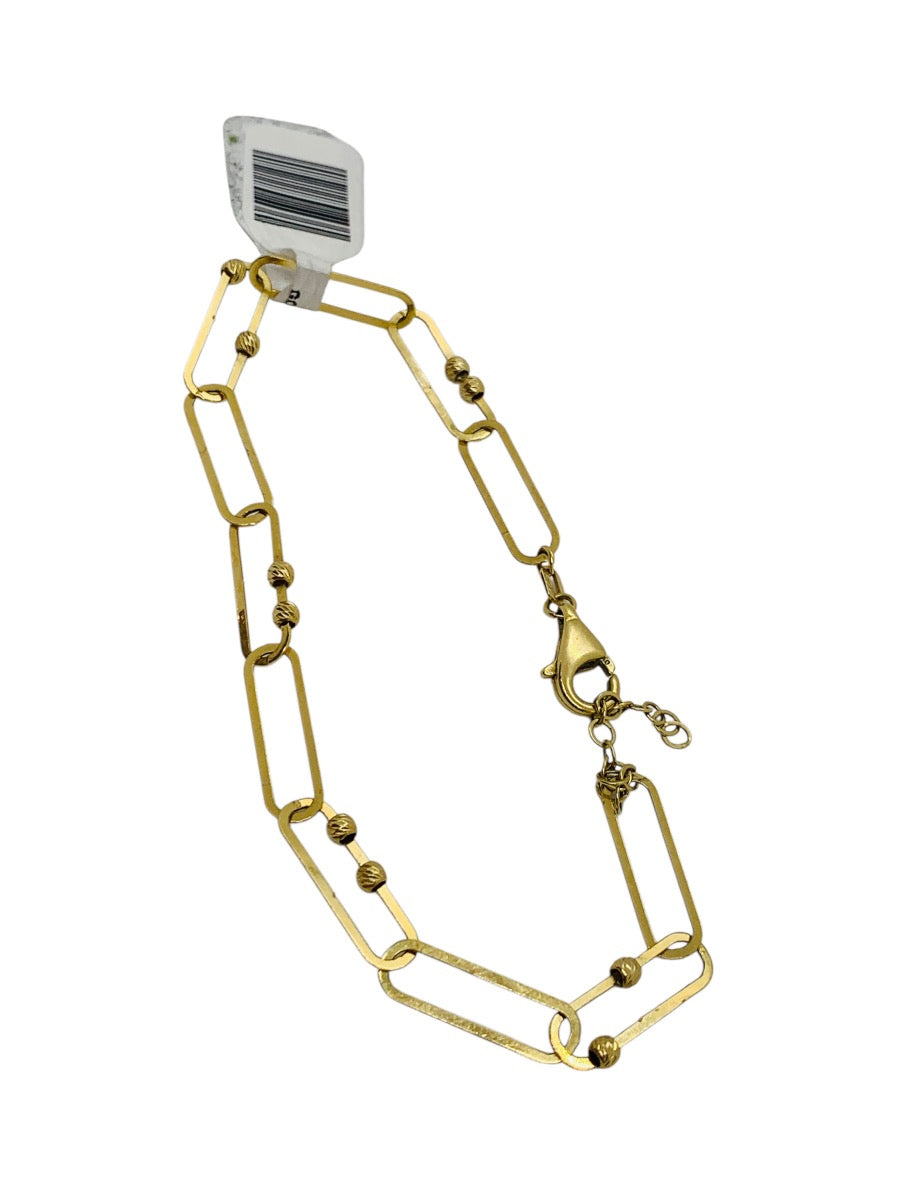 18K Yellow Gold Paper Clip Bracelet | 7" | 3.4g