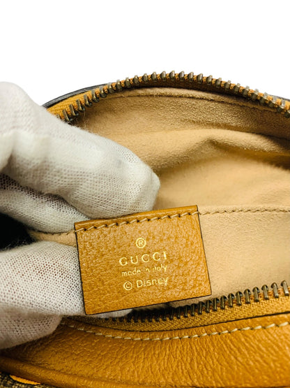 Gucci x Disney Mickey Mouse GG Supreme Canvas Shoulder Bag Brown Leather