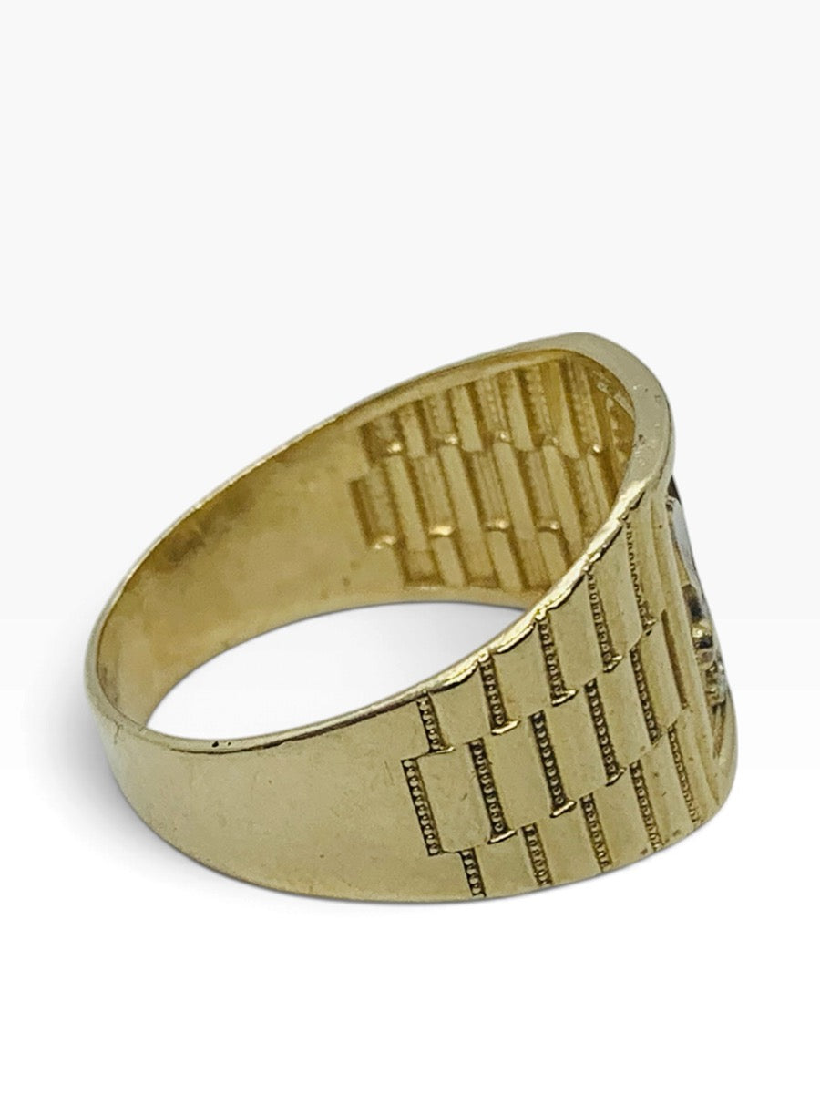 14K Yellow Gold Rolex Style Eagle Men's Ring Size 10.5 | 5.3 Grams