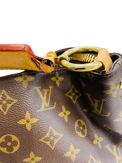 Louis Vuitton Sully MM Shoulder Handbag Monogram Canvas Brown