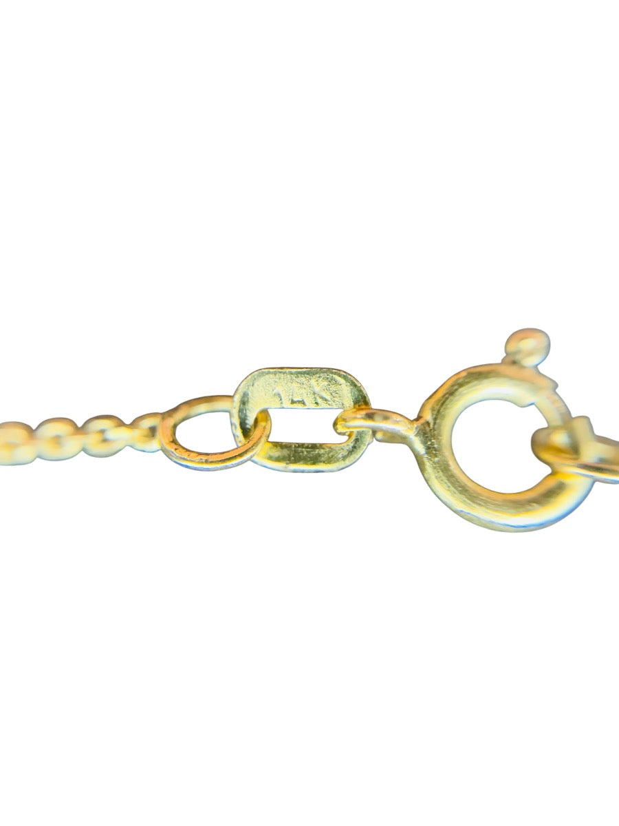 14K Yellow Gold Necklace w/ Pendant | 18" | 0.15 CTW | 3g