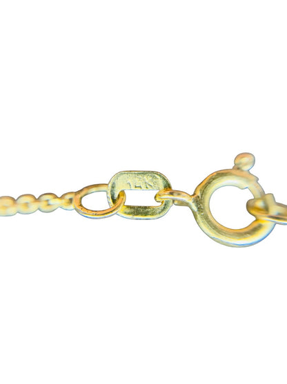 14K Yellow Gold Necklace w/ Pendant | 18" | 0.15 CTW | 3g
