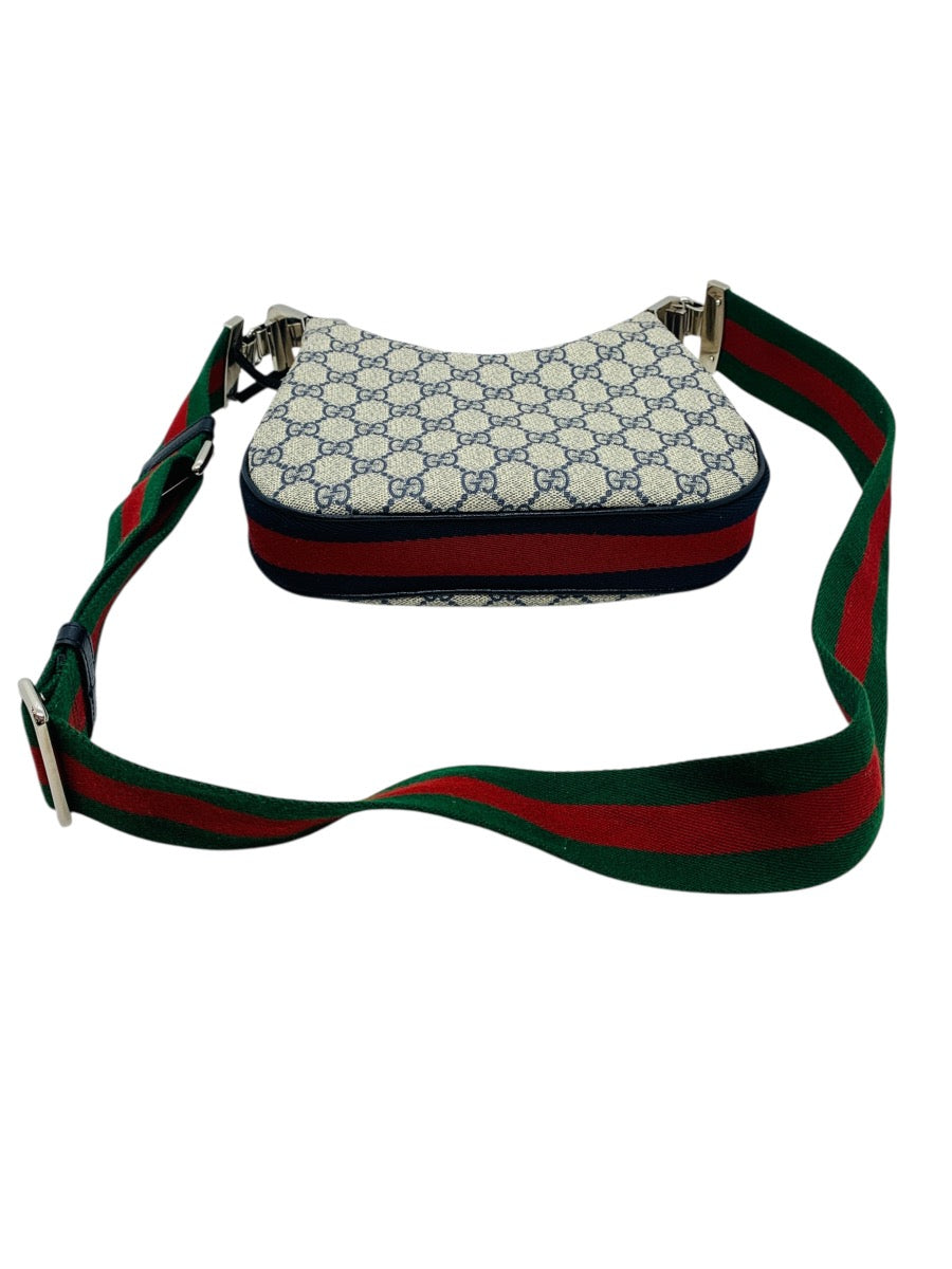GUCCI Attache Medium Shoulder Bag GG Supreme Canvas Web Stripe 2Way 699409