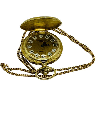 Vintage Wakmann 17 Jewels Shock Absorber Pendant Watch with Gold Tone Chain Made in France