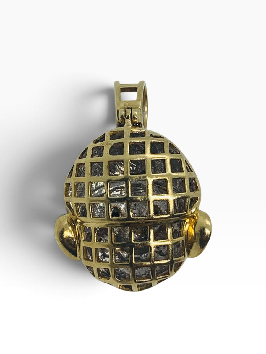 10K Yellow Gold Super Mario Bros Head Diamond Pendant 11.5 Grams