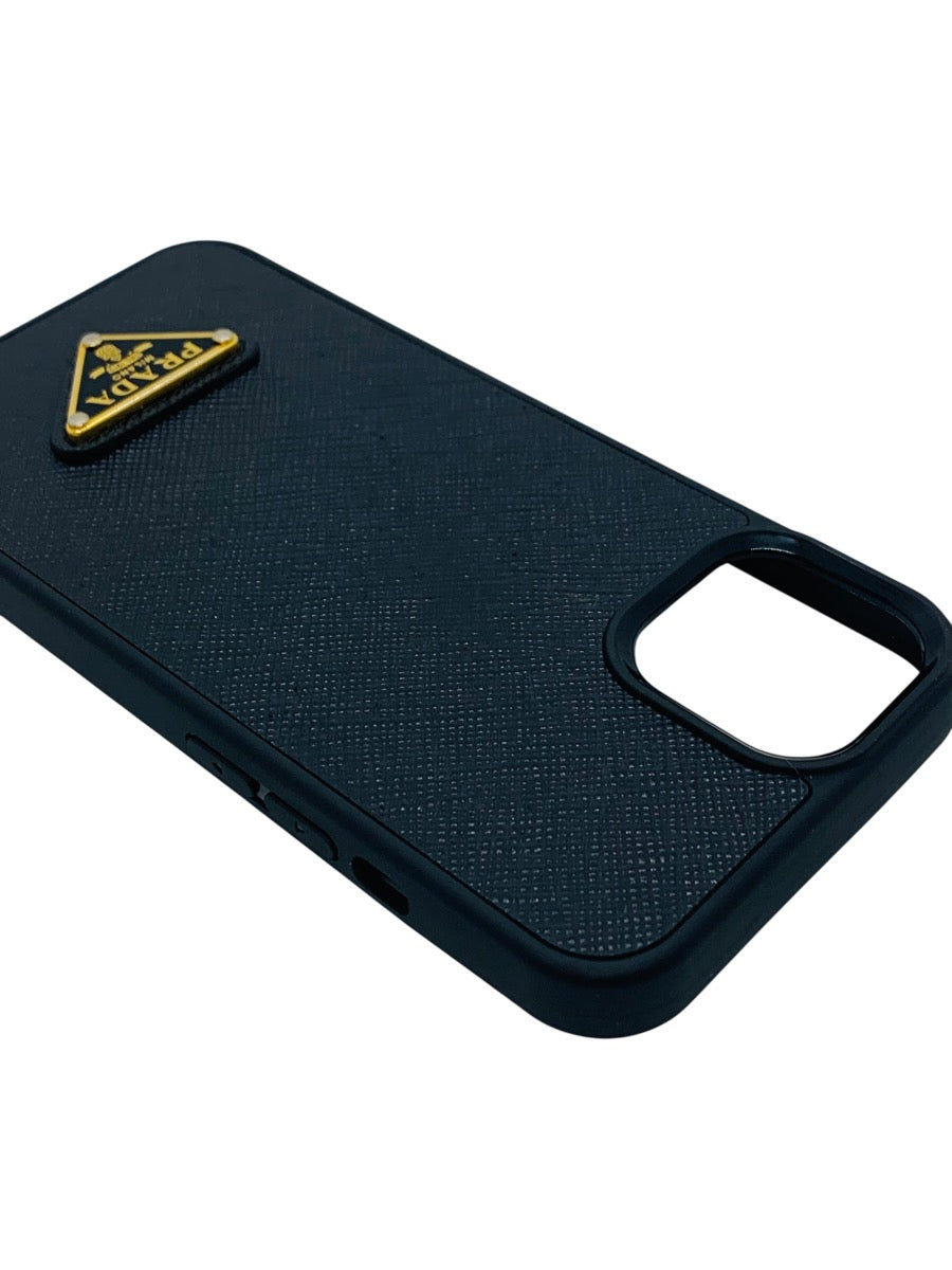 Prada iPhone 13 Pro Black Phone Case Saffiano Triangolo