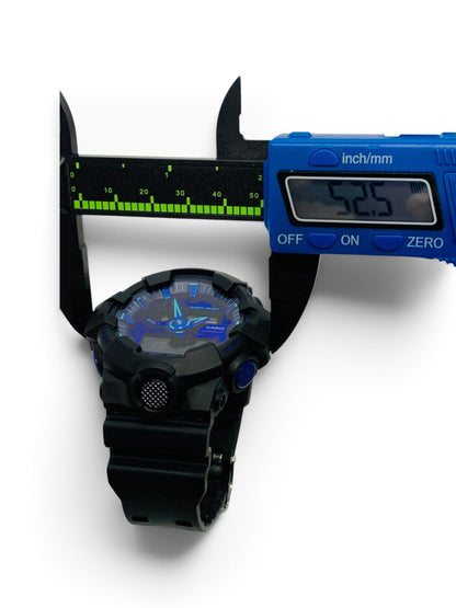 Casio G-Shock 5522 Digital Watch 52.5mm Blue Face Black Rubber Band