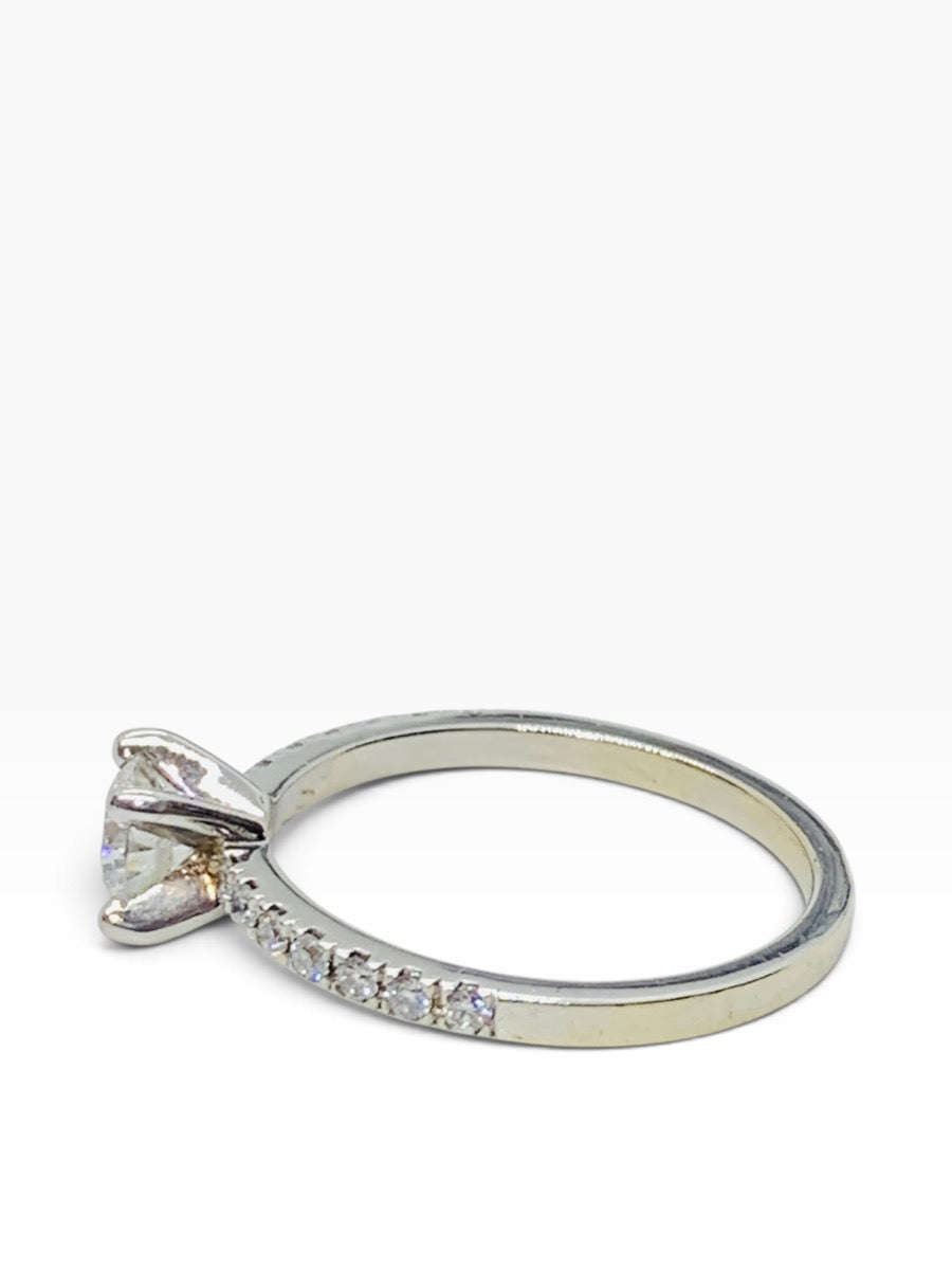 14K White Gold Yatkovski Engagement Ring Lab Grown Diamonds .59 TCW| Size 6.5 | 2.3 Grams