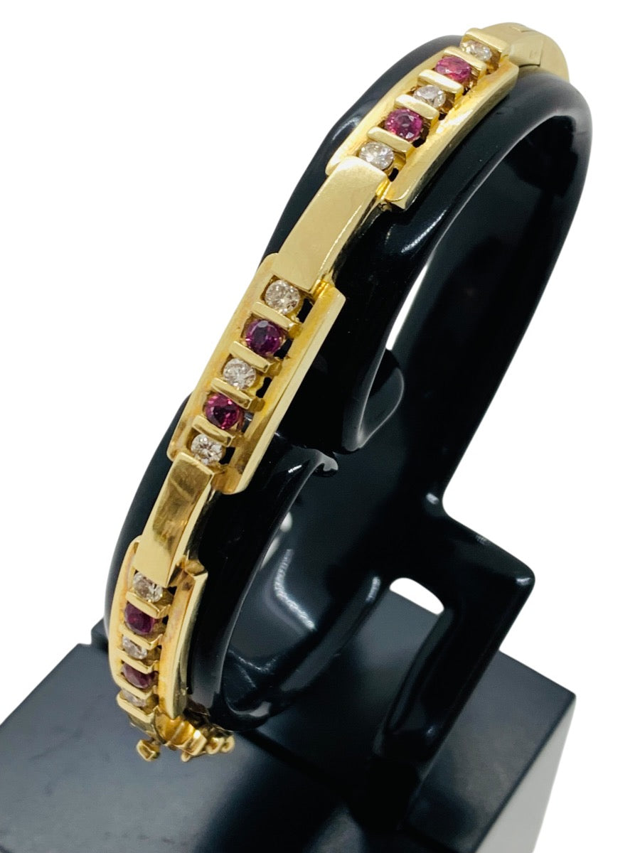14K Yellow Gold Round Diamond Bracelet | .18CTW TCW | Size 8 | 17.5g