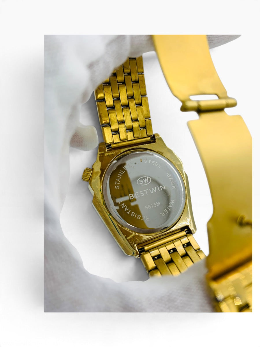 Bestwin 6615M Mechanical Automatic Watch 42mm Gold Stainless Steel