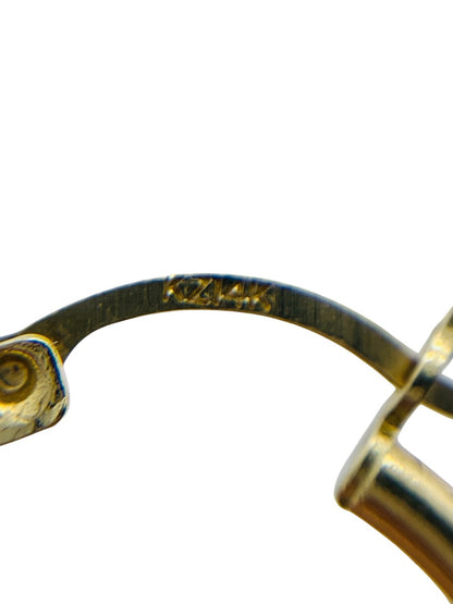 14K Yellow Gold Cheetah Hoop Earrings | Size 1 inch | 3.8g