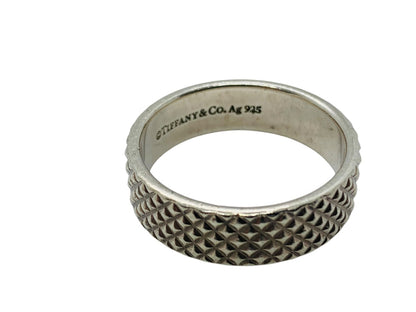 Tiffany & Co. Sterling Silver Diamond Point Studded Men's Band Ring | 8.5 Gr | Size 12